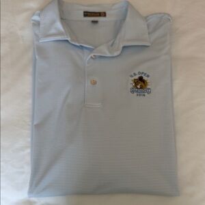 Peter Millar Light Blue Striped Polo Shirt